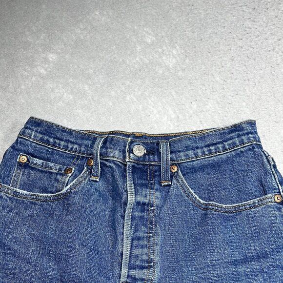 Levi's Shorts Womens Size 26 Blue Distressed Cut Off Denim Shorts Pockets - Picture 2 of 14